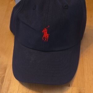 Polo by Ralph Lauren Dark Blue Hat with Red Emblem